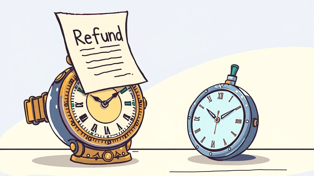 환급 시 유의사항 및 미지급 환급금 (cartoon 스타일)