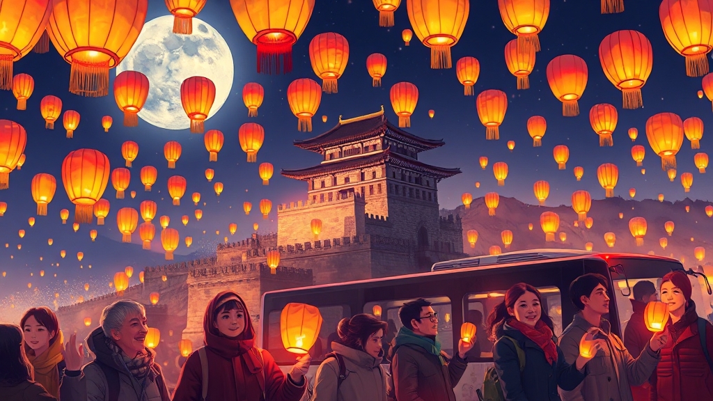 축제 관람 정보: 주차, 셔틀, 코스 (illustration 스타일)