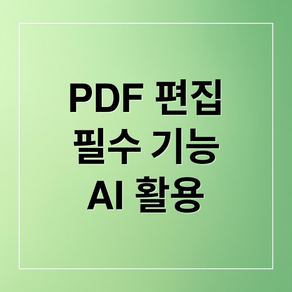 PDF 편집
필수 기능
AI 활용 (PDF 편집 프로그램 추천)