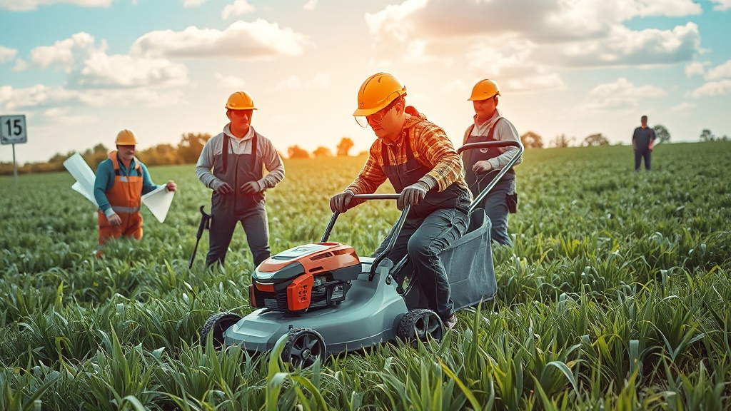 안전한 벌초 작업, 이렇게! (realistic 스타일)