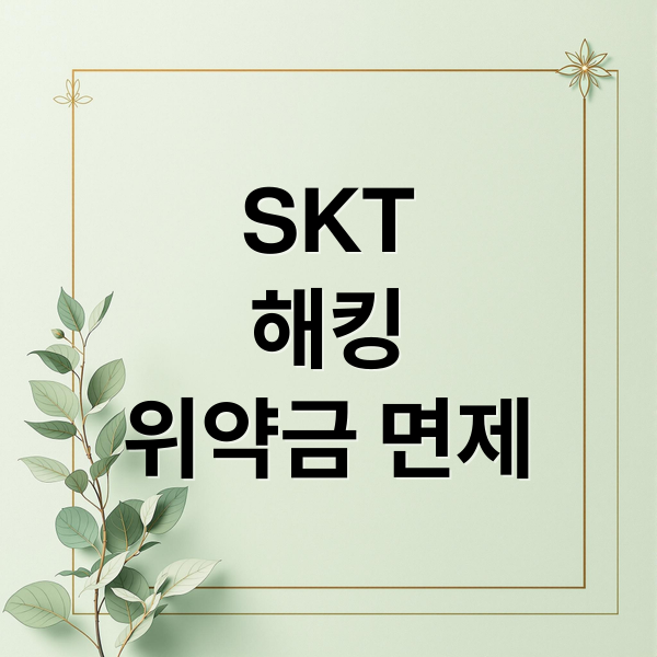 SKT
해킹
위약금 면제 (SKT 위약금 면제 해킹 사태)