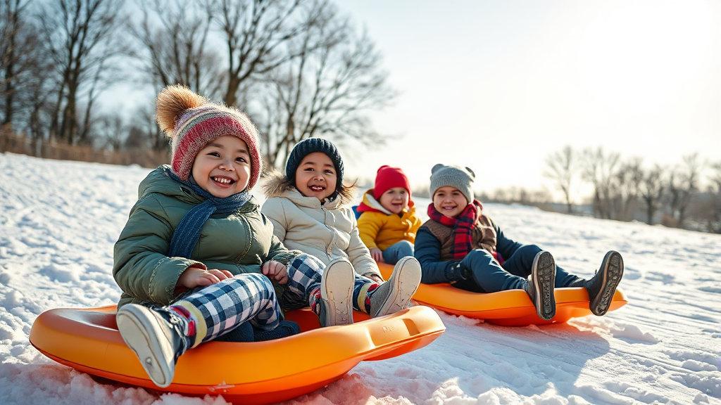 한강공원 눈썰매장 정보 (realistic 스타일)