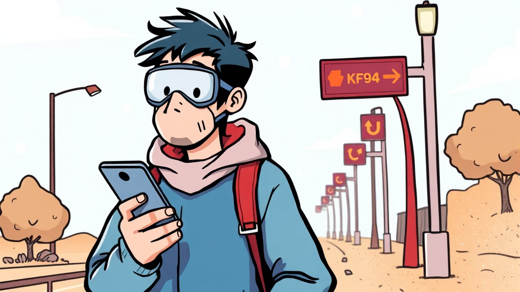 미세먼지, 건강 위협부터 완벽 대처법까지 A to Z 5 외출 시 필수! 미세먼지 대처법 (cartoon 스타일)