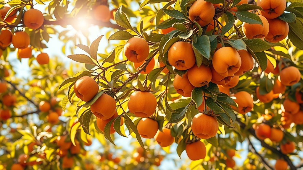 감나무 수형 잡기 및 유인 (realistic 스타일)