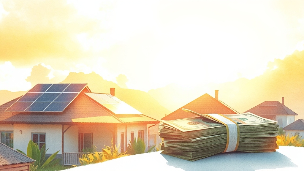 태양광 패널 구매: 장점과 단점 (watercolor 스타일)