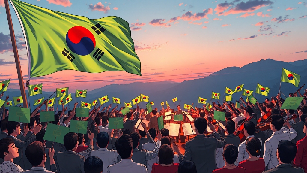 음악회를 통해 되새기는 독립 정신 (illustration 스타일)