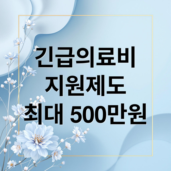 긴급의료비
지원제도
최대 500만원 (긴급의료비지원)