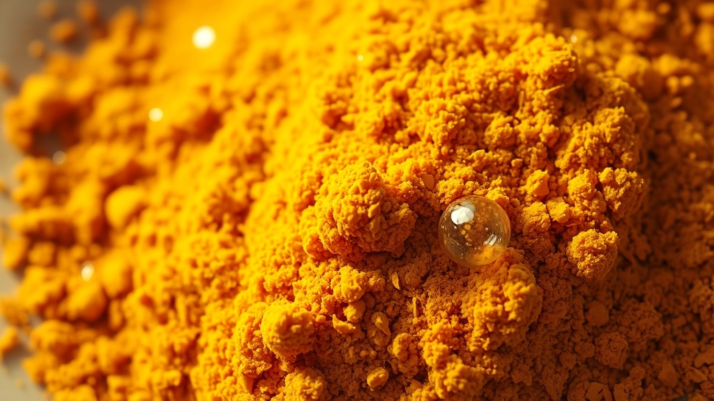 강황의 주요 성분 및 효능 (realistic 스타일)