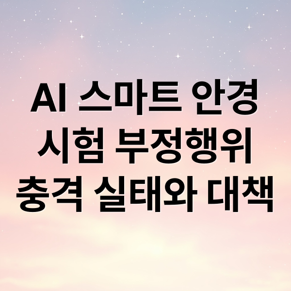 AI 스마트 안경
시험 부정행위
충격 실태와 대책 (스마트 안경 AI 기기 시험장 반입 주의사항)