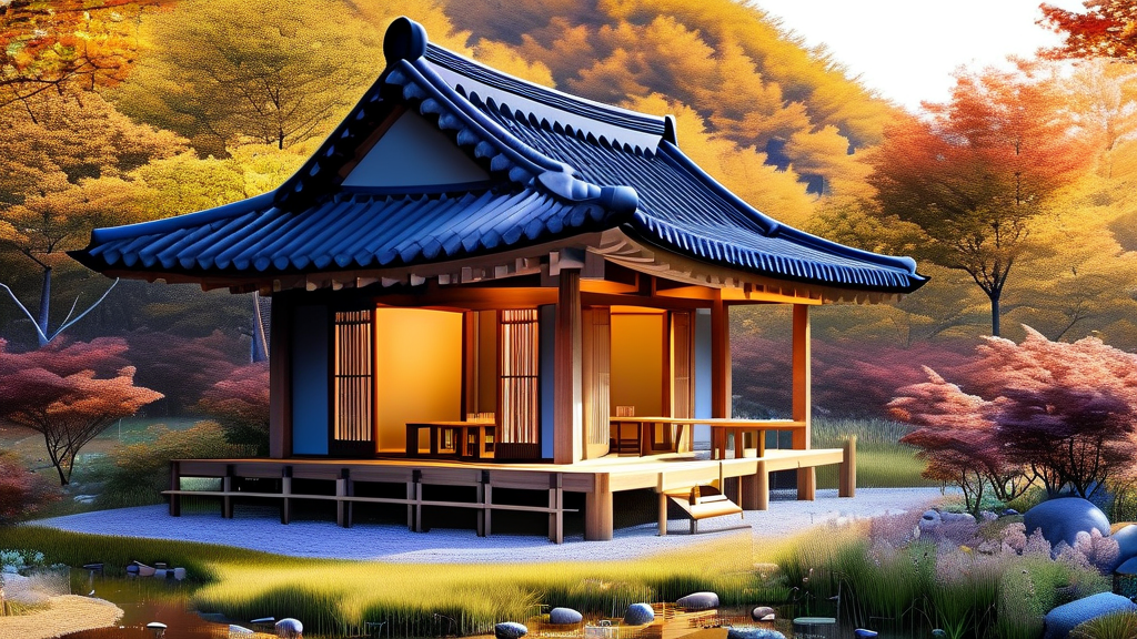 화담숲: 아름다운 자연과 생태 복원 (realistic 스타일)