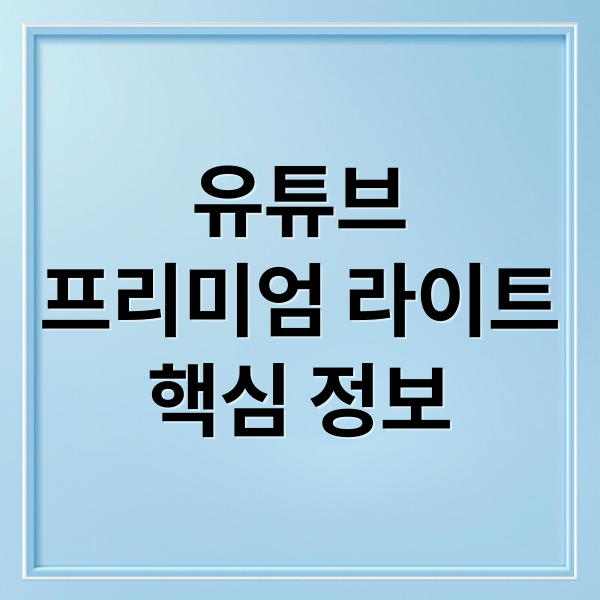 유튜브
프리미엄 라이트
핵심 정보 (유튜브 프리미엄 라이트)