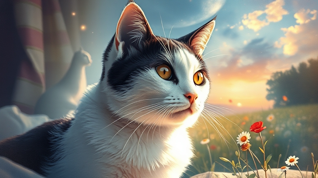 상황별 고양이 꿈 해몽 (realistic 스타일)