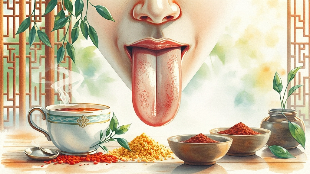 백태 관리, 한의학적 접근 방법 (watercolor 스타일)