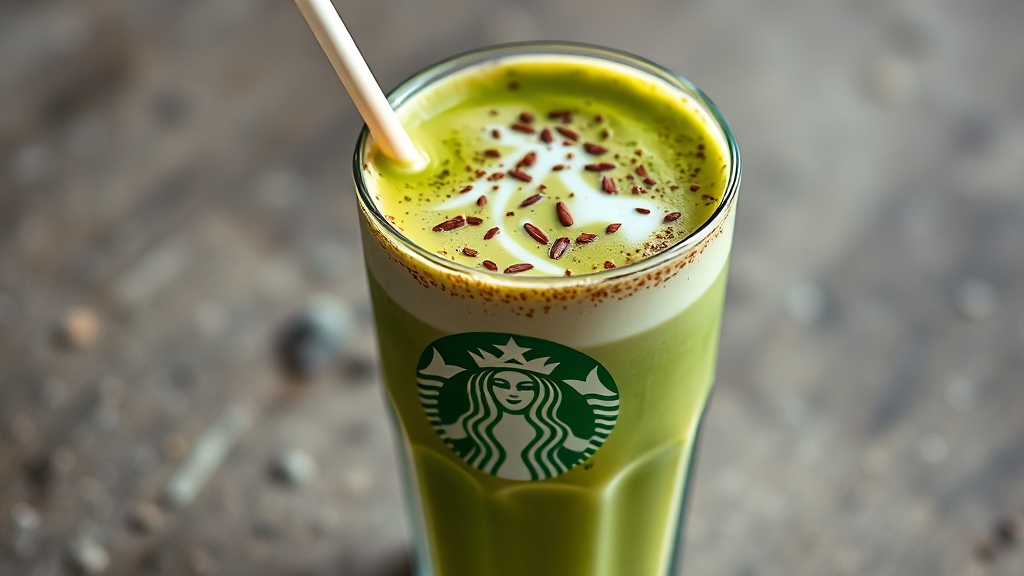 코코말차 가격 & 칼로리 (realistic 스타일)