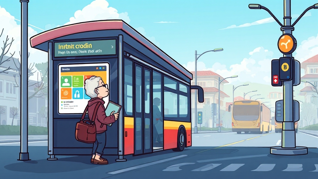 울산 버스 BIS 확대 (cartoon 스타일)