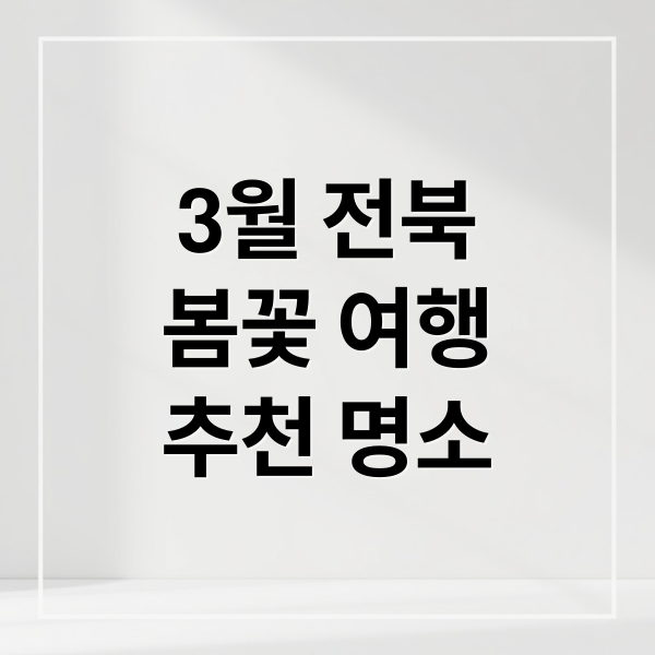 3월 전북
봄꽃 여행
추천 명소 (3월 전라북도 추천 여행지)