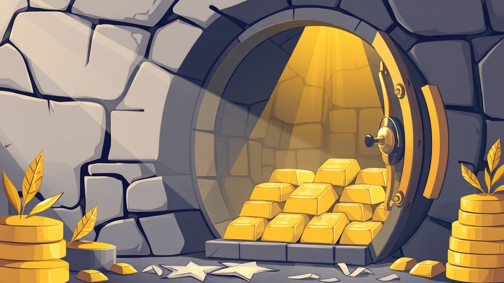 안전 자산으로서의 금 투자 전략 (illustration 스타일)