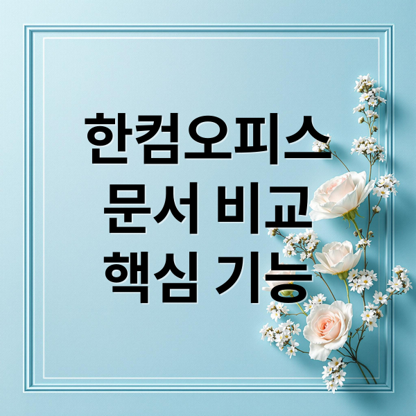 한컴오피스
문서 비교
핵심 기능 (한컴 오피스 문서 비교)