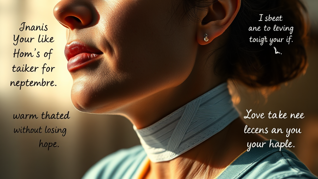 갑상선암 진단 과정과 현재 상태 (realistic 스타일)