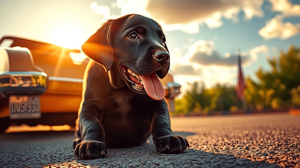 차 안 방치 금지! (realistic 스타일)