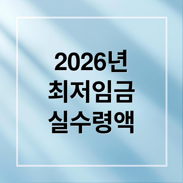 2026년
최저임금
실수령액 (주휴수당 포함 월급 실수령액 2025년 2026년 비교 (실수령액 계산기 ))