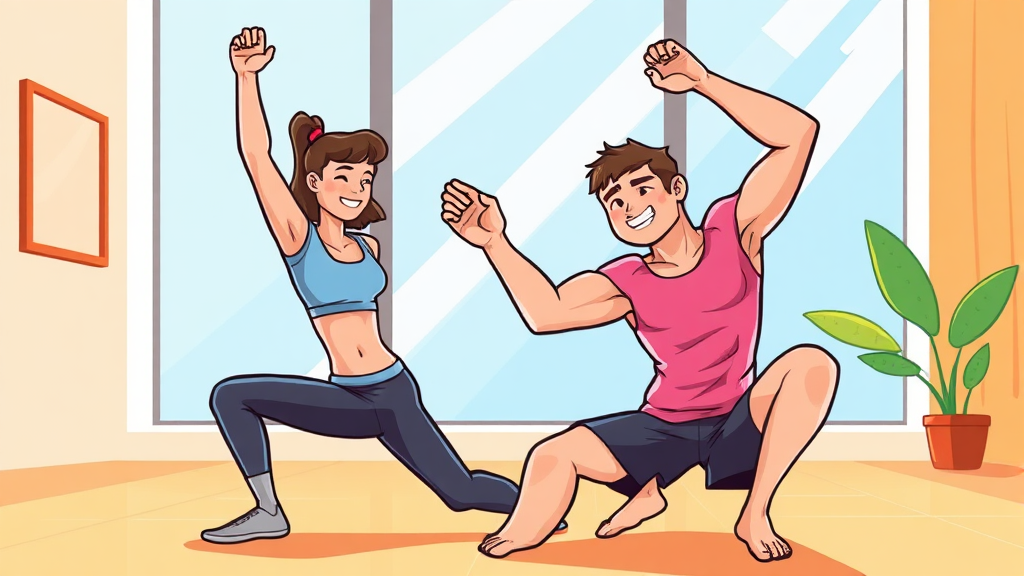 맨몸 운동 전 준비 운동 (cartoon 스타일)