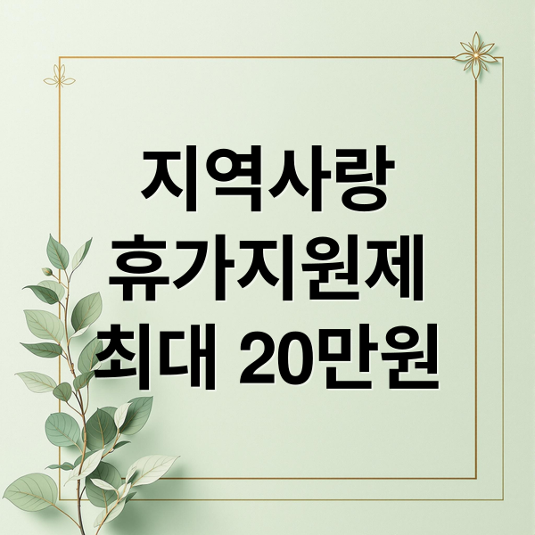 지역사랑
휴가지원제
최대 20만원 (지역사랑 휴가지원제, 반값 여행 환급)