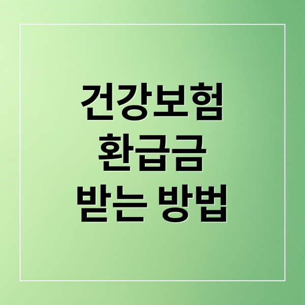 건강보험
환급금
받는 방법 (건강보험 환급금 조회｜환급 대상 확인 기준)