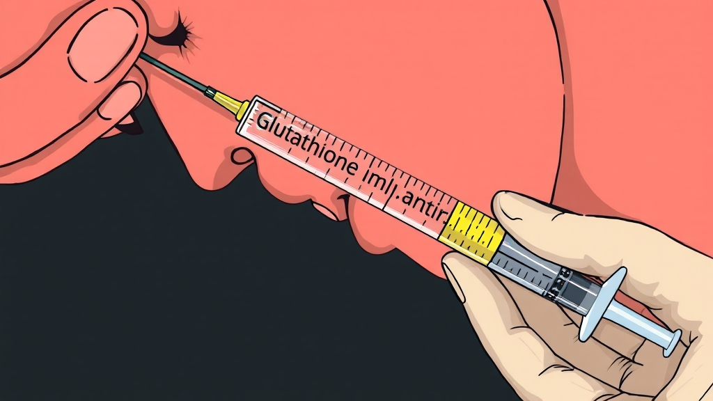 글루타치온 주사 부작용 및 주의사항 (illustration 스타일)