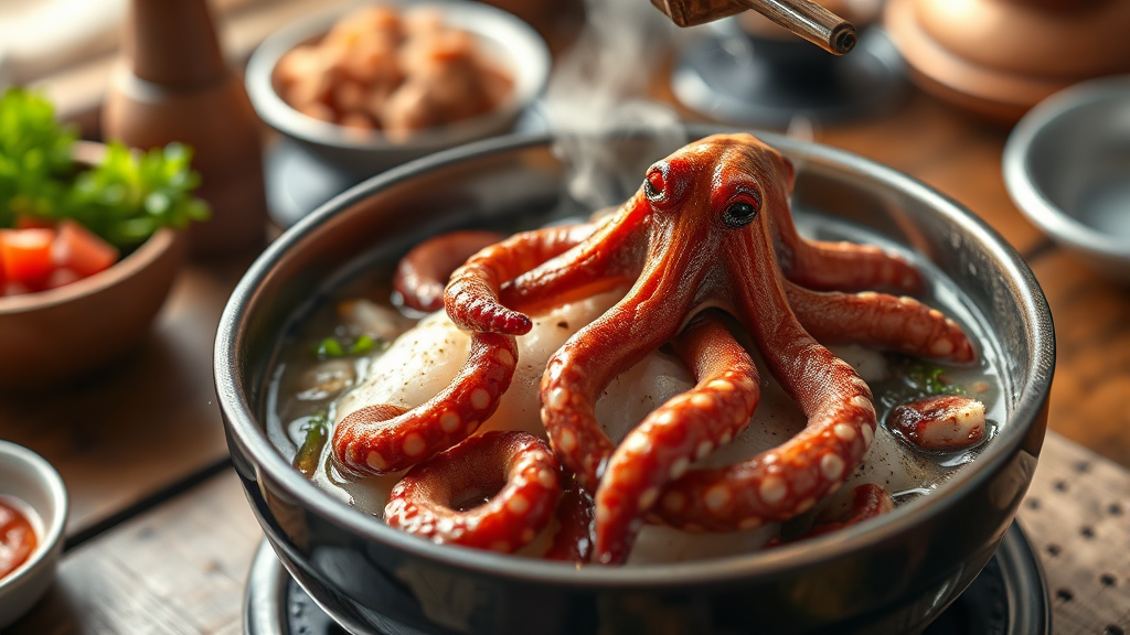 생방송 오늘저녁 소개, 짱구네 낙지전골 맛집 (realistic 스타일)