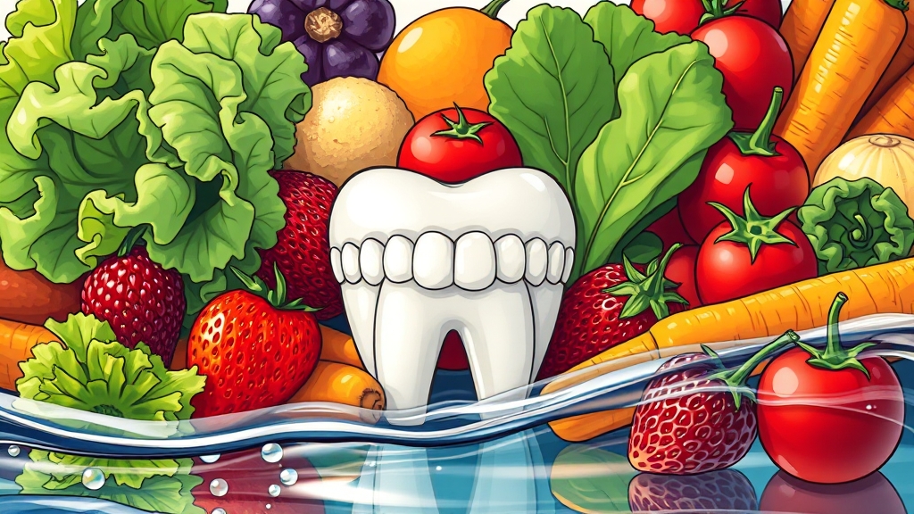 식습관 개선으로 입냄새 예방 (illustration 스타일)