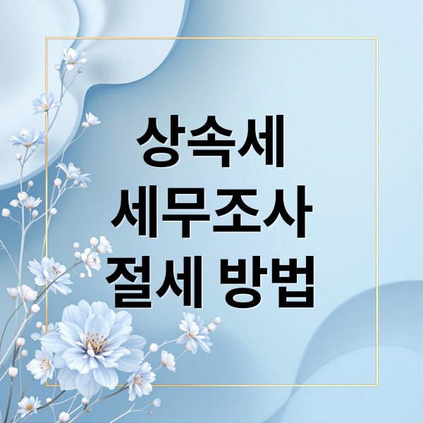 상속세
세무조사
절세 방법 (상속세 세무조사)