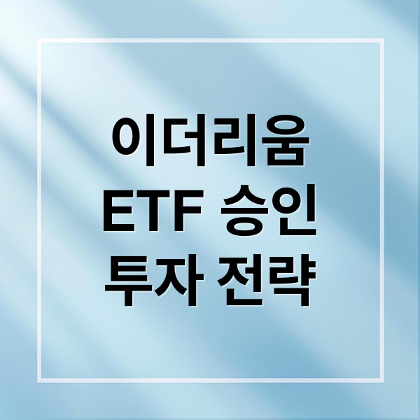 이더리움
ETF 승인
투자 전략 (이더리움 전망)