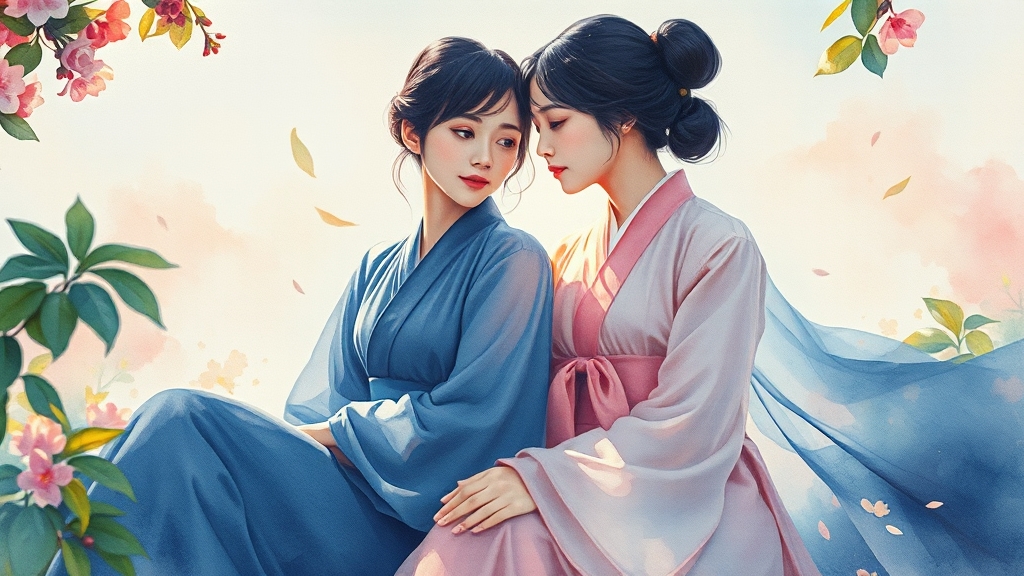 채우리, 채선영 자매 관계 집중 분석 (watercolor 스타일)