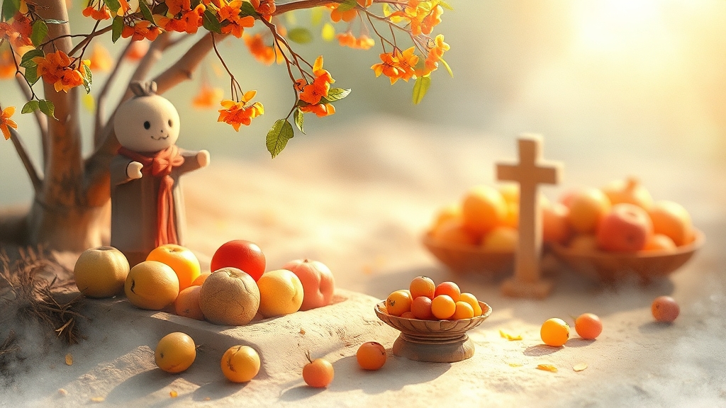 성묘 음식 준비 시 유의사항 (watercolor 스타일)