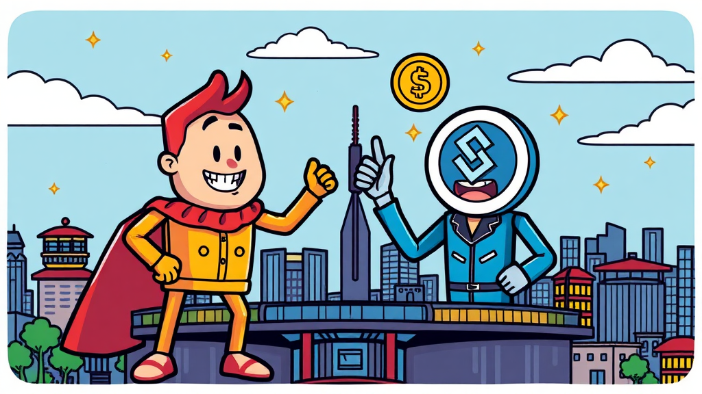 스테이블 코인 vs CBDC (cartoon 스타일)