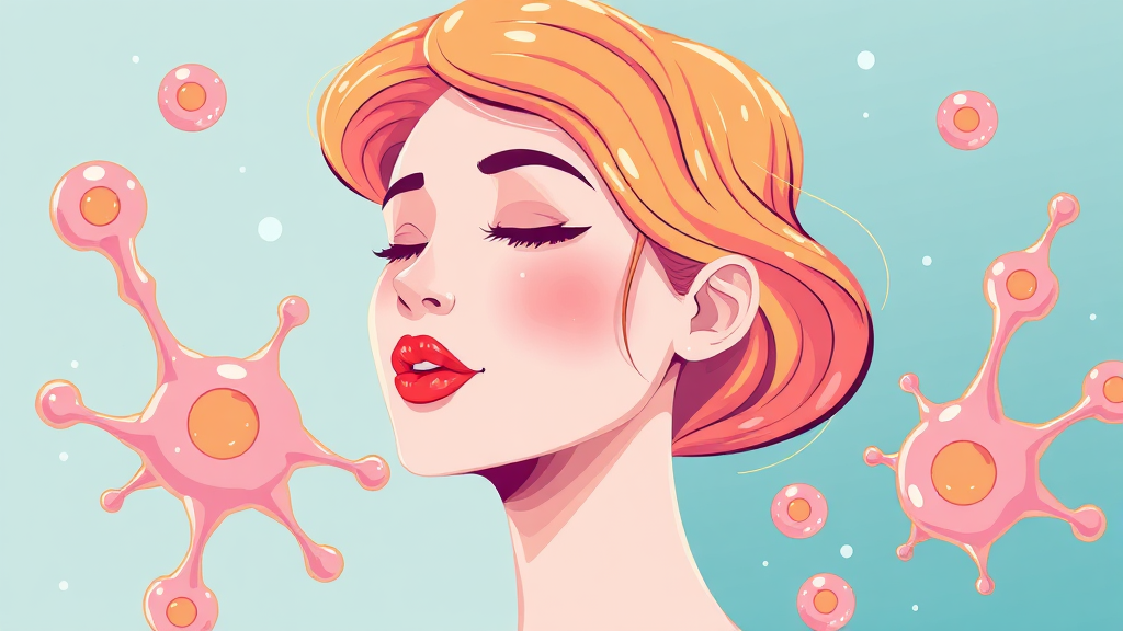 뮤신 콜라겐의 다양한 효능: 피부, 머리카락, 관절까지 (illustration 스타일)