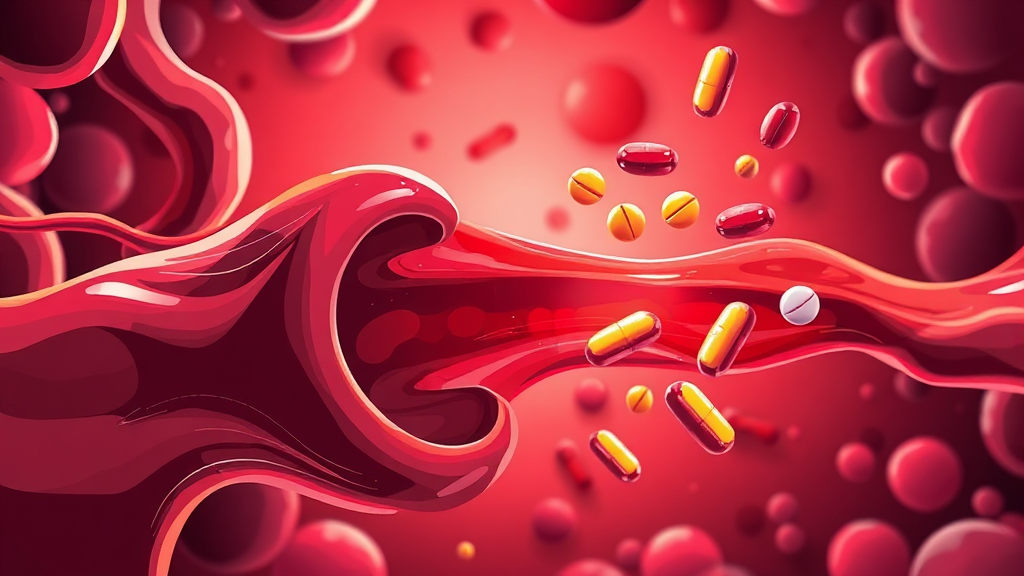 혈관 건강을 위한 영양제 (illustration 스타일)