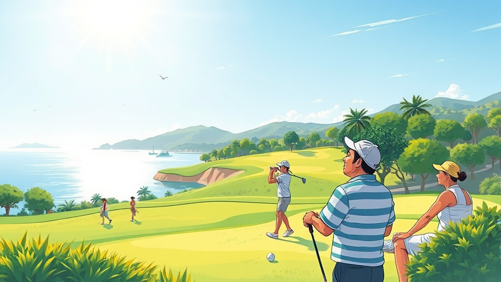 해남도 골프 여행 상품, 뭐가 있을까? (illustration 스타일)