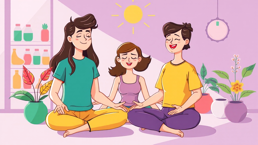 생활 습관 개선 (cartoon 스타일)