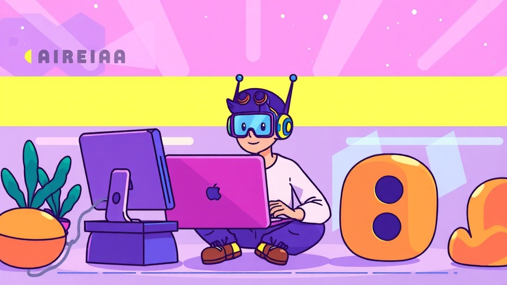 AI 코딩 및 개발 지원 (cartoon 스타일)