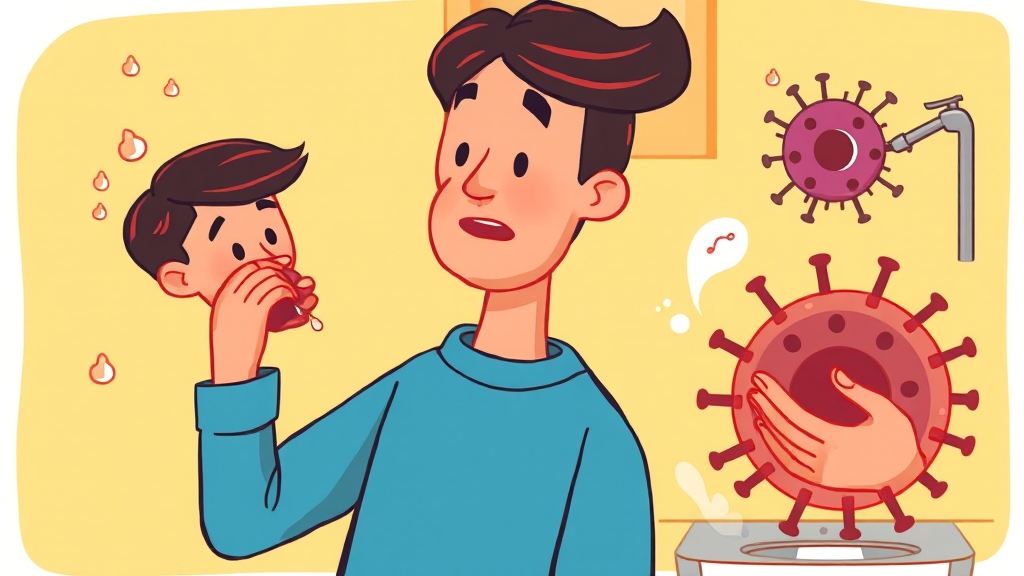 감기 & 독감: 원인과 감염 경로 (cartoon 스타일)
