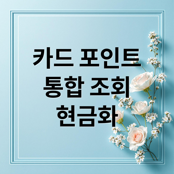 카드 포인트
통합 조회
현금화 (카드포인트 조회)