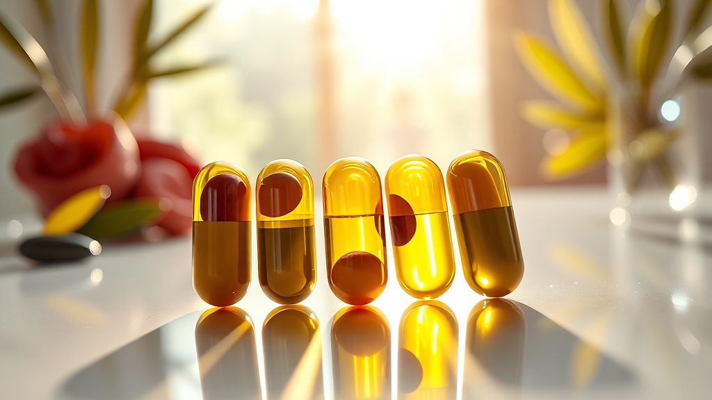 핵심 성분과 효능 (realistic 스타일)