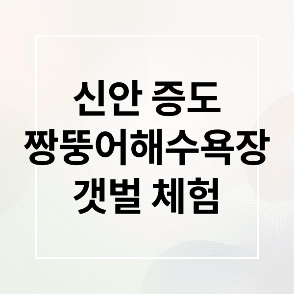 신안 증도
짱뚱어해수욕장
갯벌 체험 (신안 증도 설레미해수욕장 짱뚱어해수욕장 우전해수욕장)