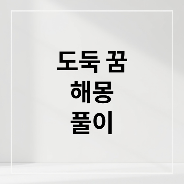 도둑 꿈
해몽
풀이 (도둑이 드는 꿈 해몽)