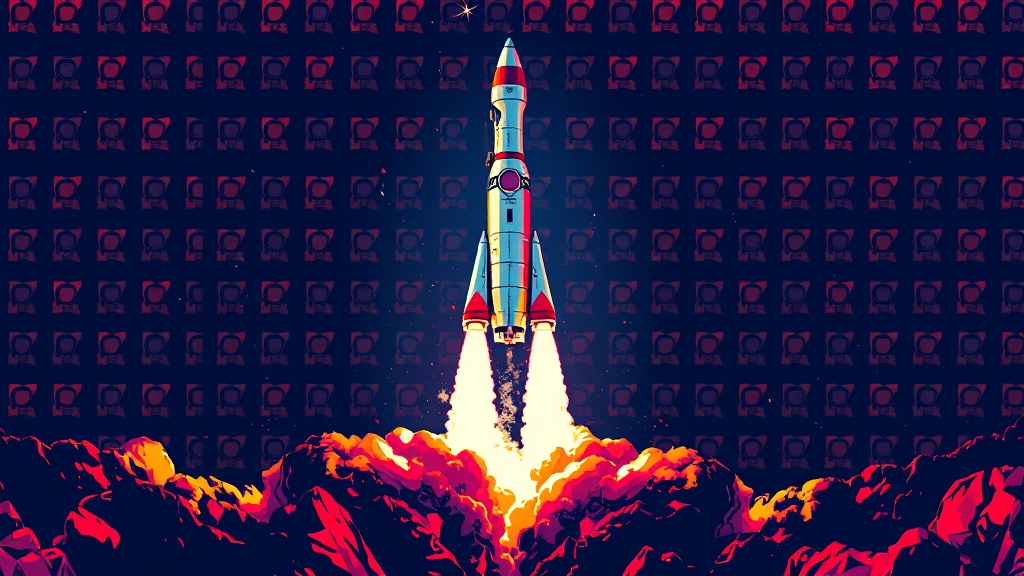 누리호, 우주 기술 도약 (popart 스타일)