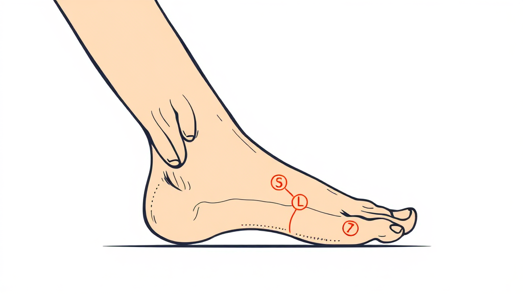 발바닥 지압점: 족저근막염 자가 관리의 핵심 (illustration 스타일)