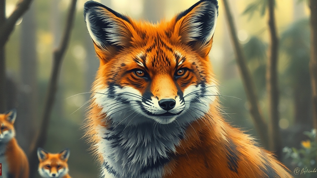 여우: 교활함과 지혜의 상징 (realistic 스타일)