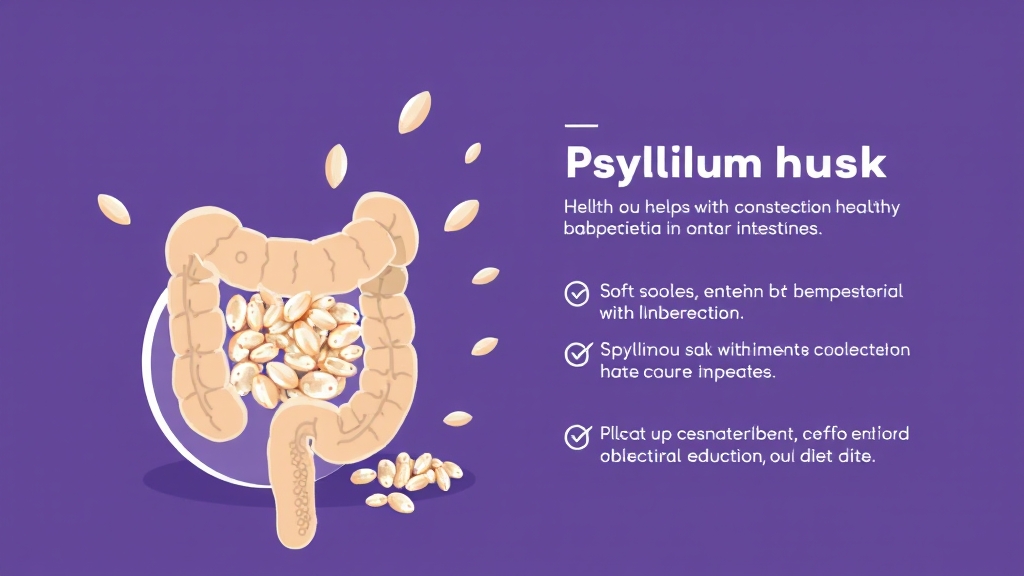 차전자피 효능: 변비 개선 & 건강 효과 (illustration 스타일)